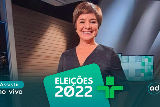 Vera Magalhães na arte de divulgação do "Assistir ao vivo" da TV Cultura nas Eleições 2022