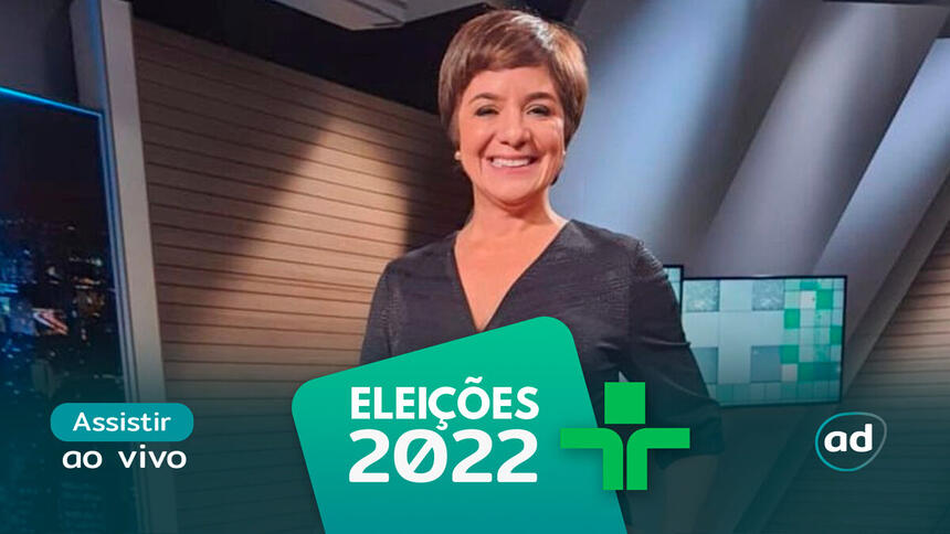 Vera Magalhães na arte de divulgação do "Assistir ao vivo" da TV Cultura nas Eleições 2022