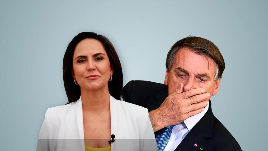 Montagem com Carla Cecato e Bolsonaro