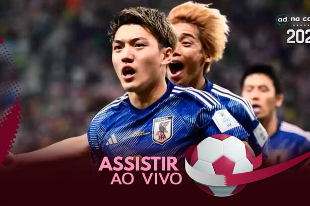 Jogador Doan, com a camisa do Japão, na arte onde assistir ao jogo Japão x Costa Rica