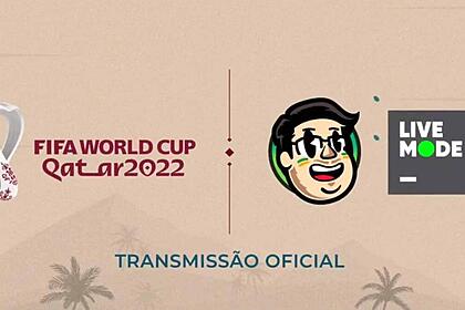 Logo oficial da Copa do Mundo, ao logo da logo da Live do Cazé e da LiveMode