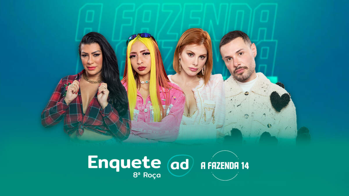 Moranguinho, Ruivinha, Deborah e Alex na divulgação da enquete da Roça A Fazenda 14