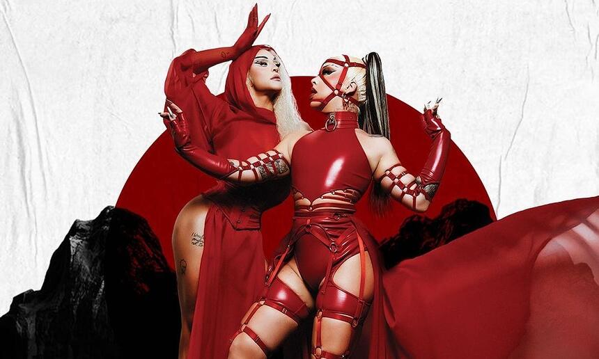 Pabllo Vittar e Gloria Groove juntas durante ensaio fotogr[afico para divulgação de parceria