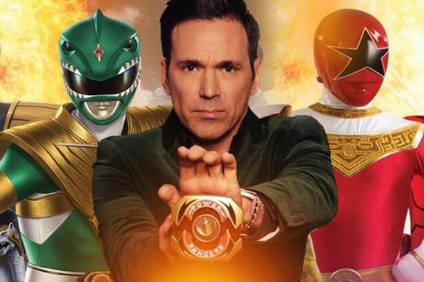 Montagem de Jason David Frank com todos seus personagens em Power Rangers