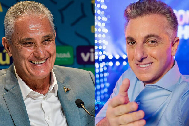 Montagem Tite e Luciano Huck