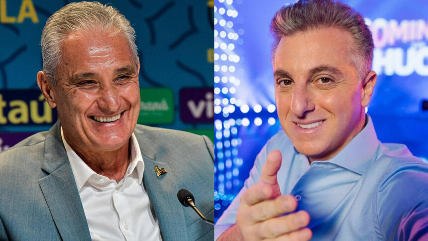 Montagem Tite e Luciano Huck