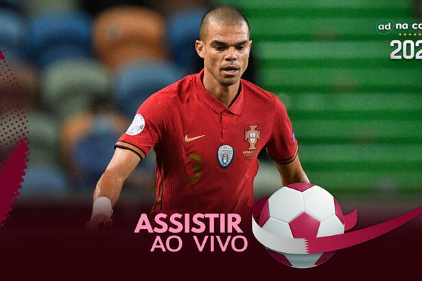 Jogador Pepe, com a camisa de Portugal, na arte de onde assistir ao jogo Coreia do Sul x Portugal