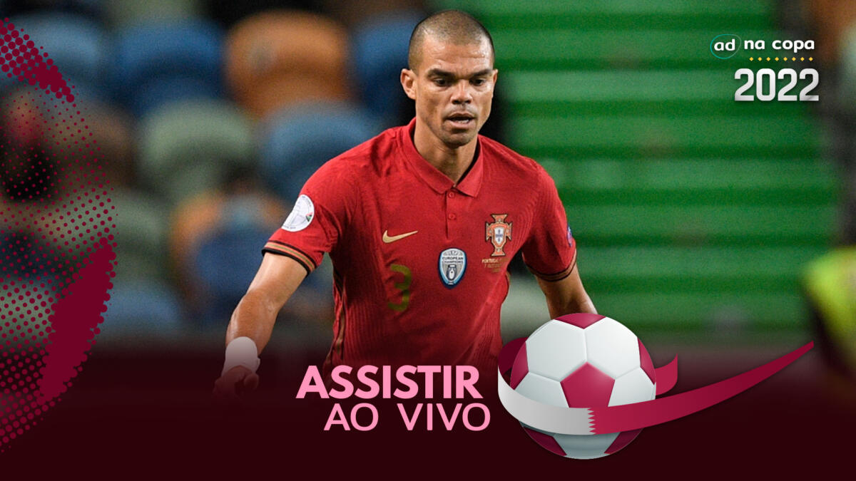 Jogador Pepe, com a camisa de Portugal, na arte de onde assistir ao jogo Coreia do Sul x Portugal
