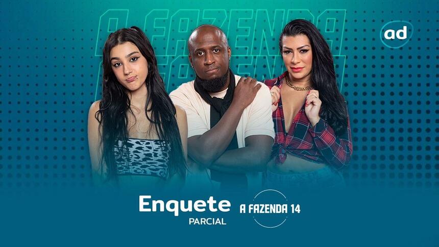 Na imagem, Bia, André e Ellen lado a lado na disputa da roça de A Fazenda 14