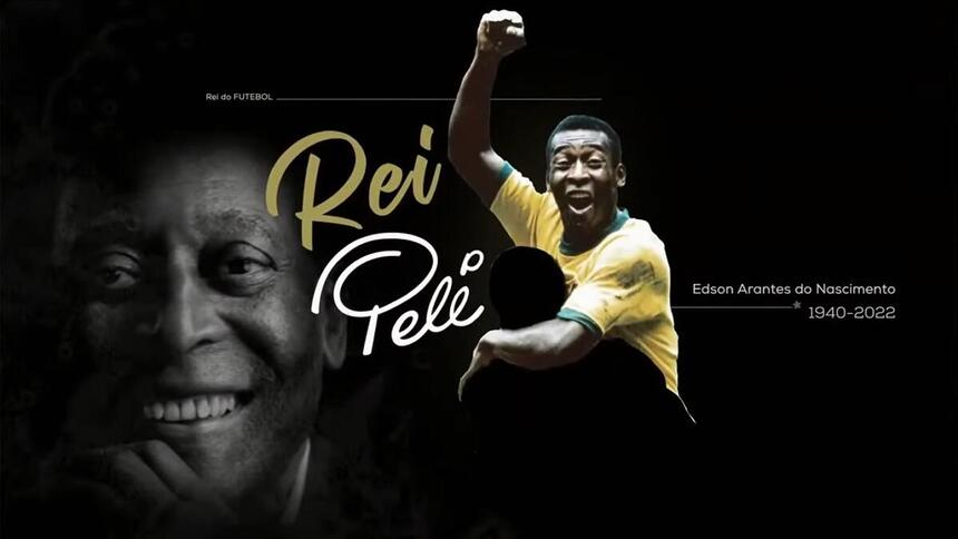 Imagem do rei Pelé feita pela Band para colocar em seus programas na coberta da morte de Edson Arantes do Nascimento.