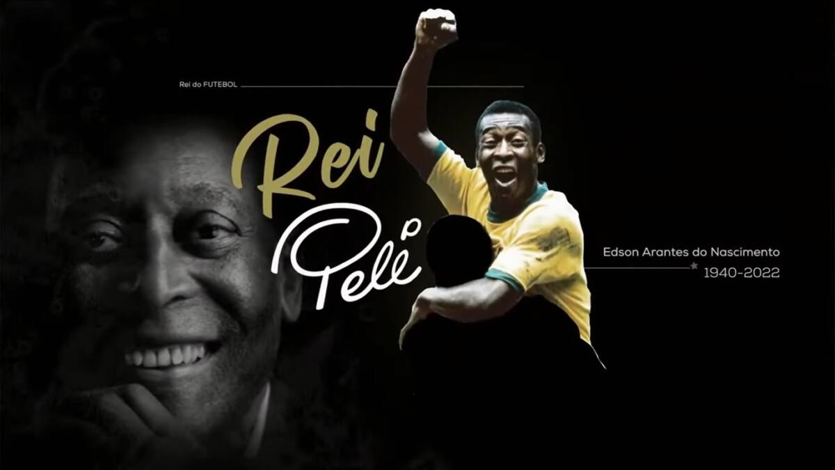 Imagem do rei Pelé feita pela Band para colocar em seus programas na coberta da morte de Edson Arantes do Nascimento.