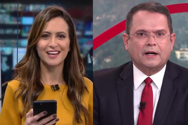 Montagem com Marcela Rahal e Sidney Rezende nos cenários da CNN Brasil