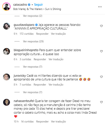 Print comentários Caio Castro Instagram