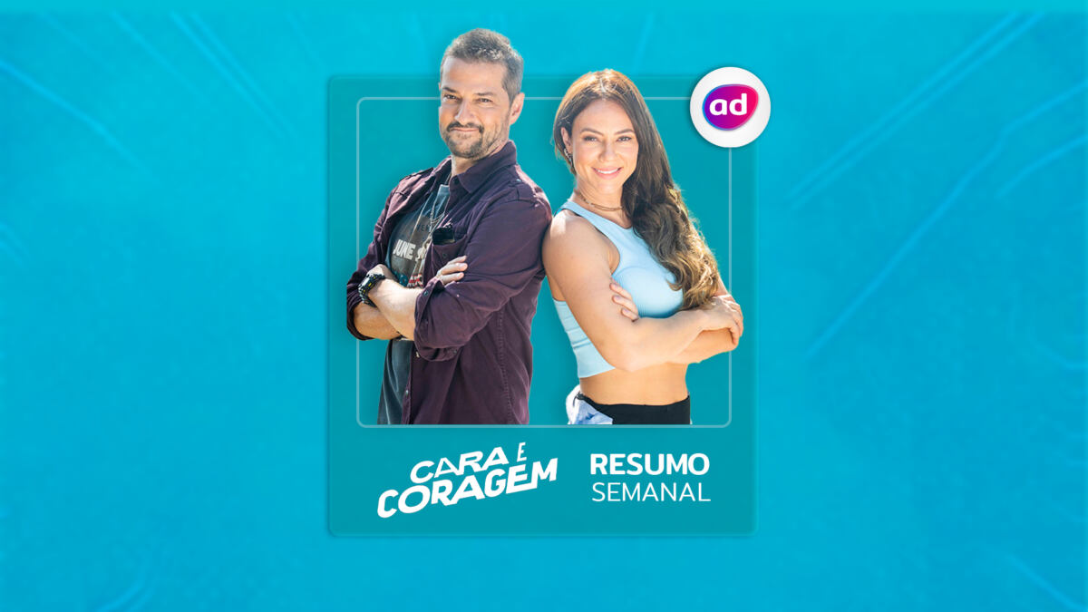 Arte de divulgação do resumo semanal da novela Cara e Coragem exibida na TV Globo
