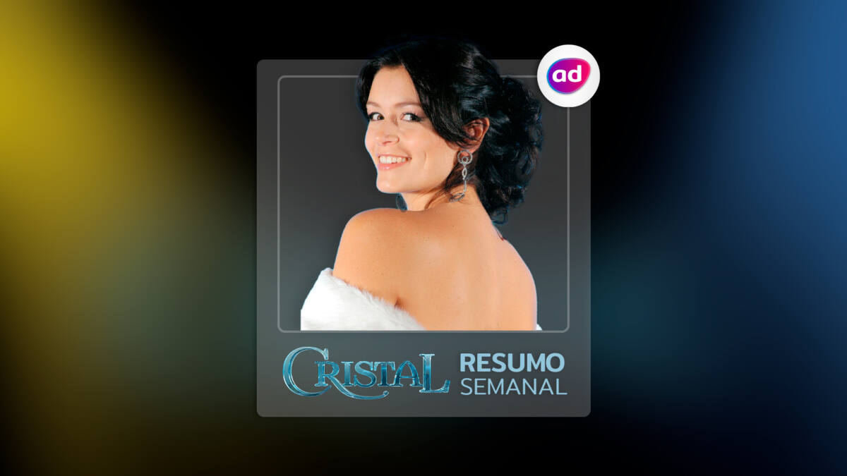 Arte do resumo semanal da novela Cristal exibia no SBT