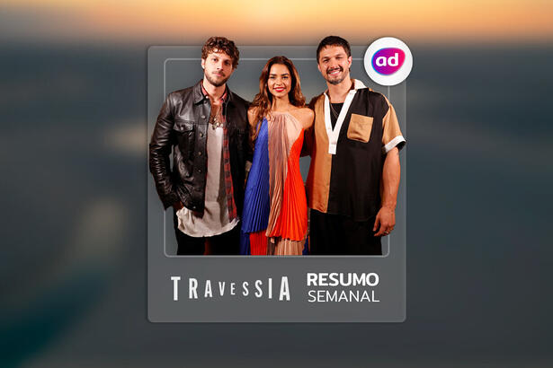 Arte de divulgação do resumo diário da novela Travessia, exibida na TV Globo