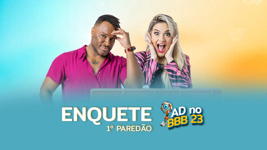 Fred Nicácio e Marília na arte de divulgação do 1º Paredão do BBB 23