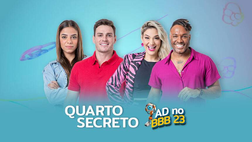 Key e Gustavo, Marília e Fred Nicácio na arte de divulgação da enquete do Paredão do BBB 23