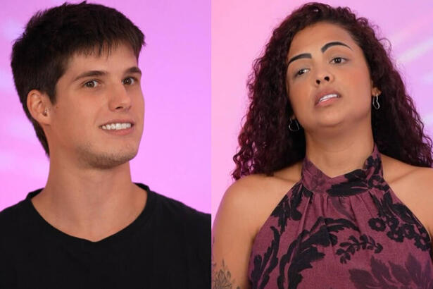 Montagem de Gabriel e Paula em trechos do Vts do BBB 23