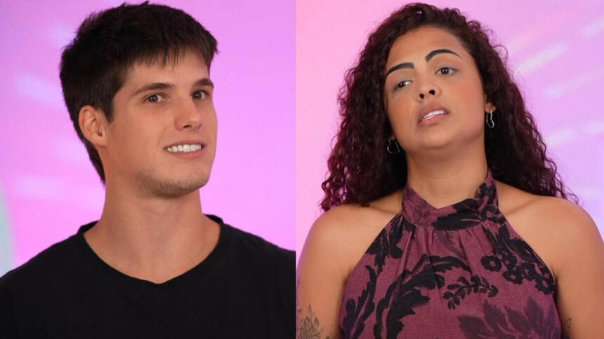 Montagem de Gabriel e Paula em trechos do Vts do BBB 23