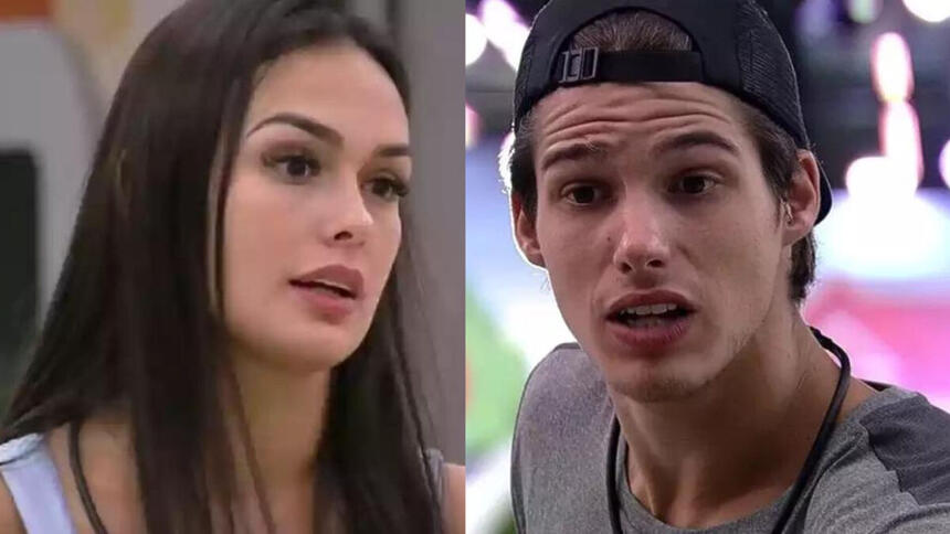 Larissa e Gabriel em uma montagem, no BBB 23