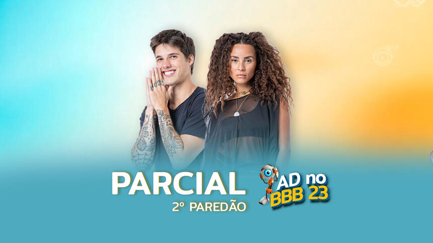 Gabriel e Domitila na arte de divulgação da enquete do 2º Paredão do BBB 23