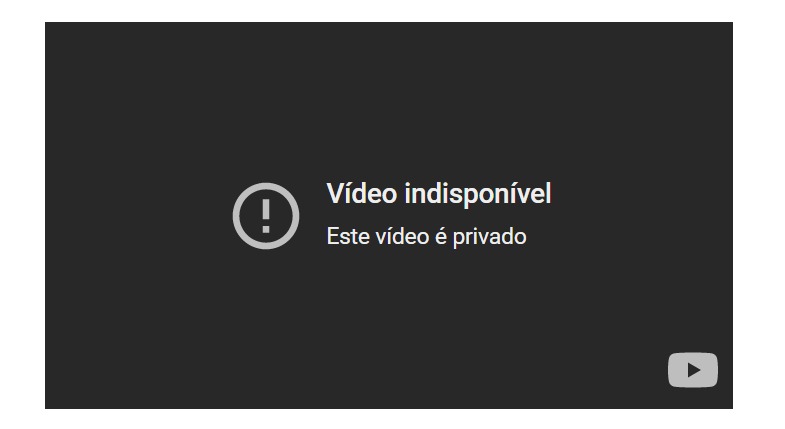 Print do YouTube mostrando que o vídeo ficou privado 