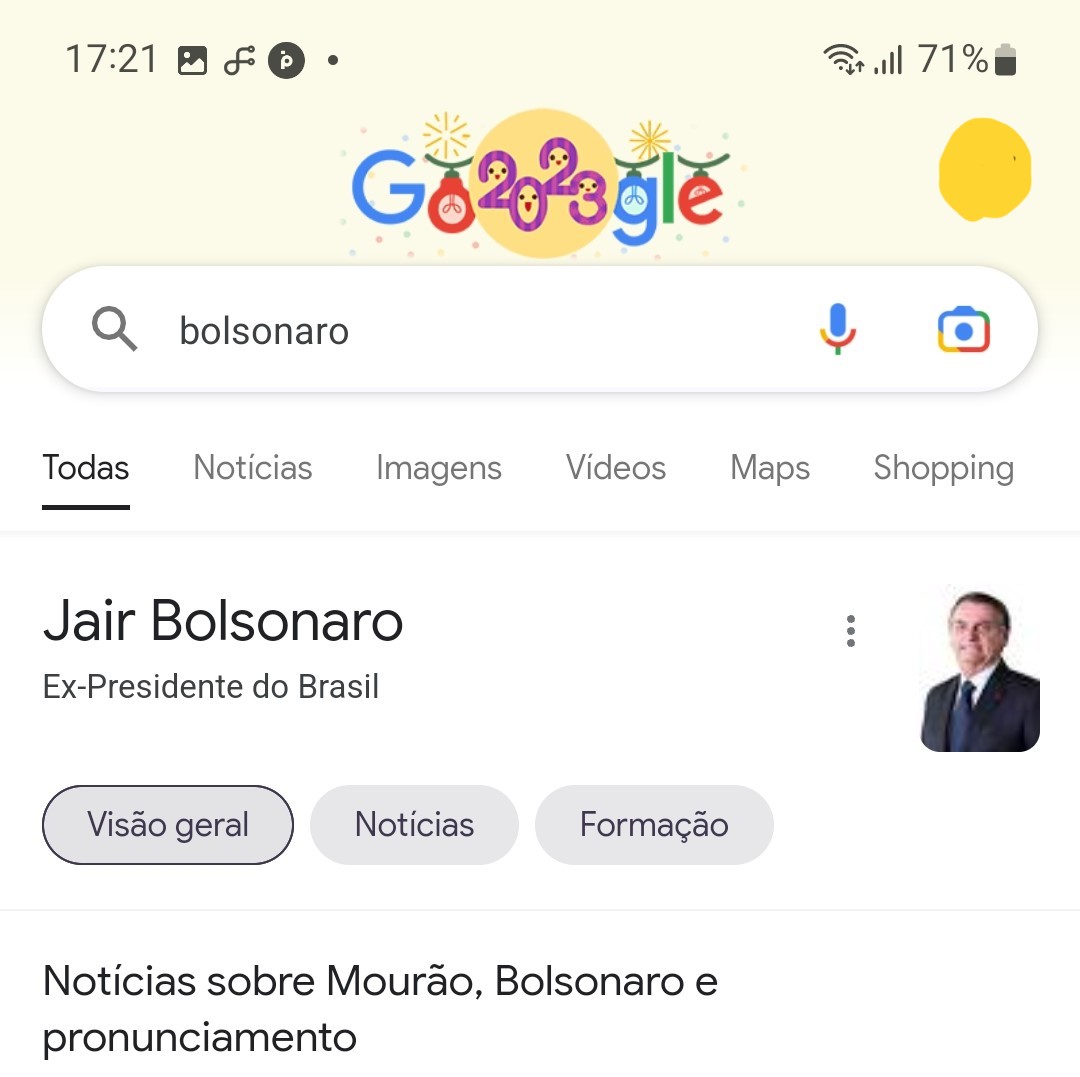 Página de Bolsonaro no Google