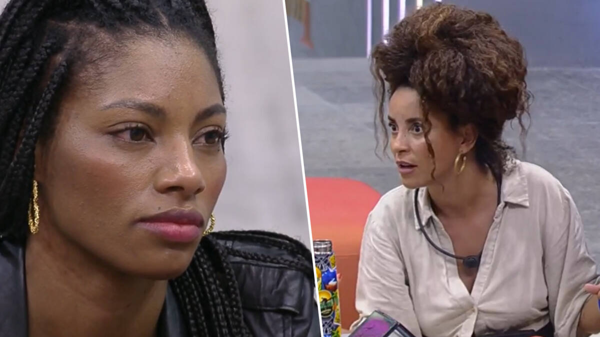 Tina e Domitila conversam na área externa do BBB 23