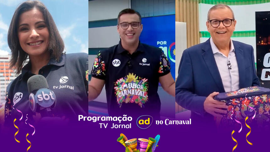 Anne Barretto, Fábio Araújo e Ciro Bezerra estarão na cobertura do Carnaval da TV Jornal