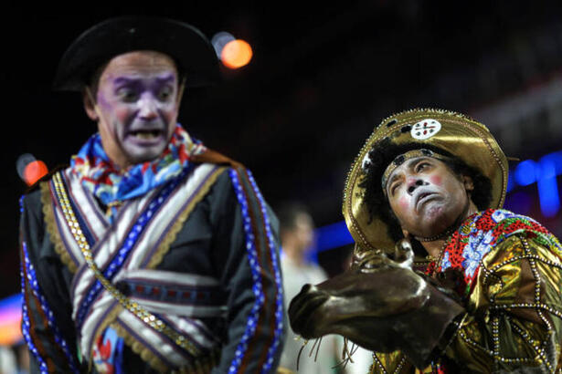 Trecho do desfile da Imperatriz Leopoldinense, com o enredo sobre Lampião, no Carnaval do Rio de Janeiro