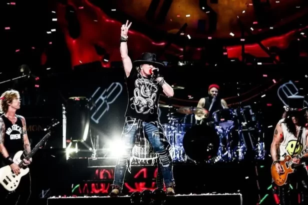 Guns N' Roses durante show na Europa