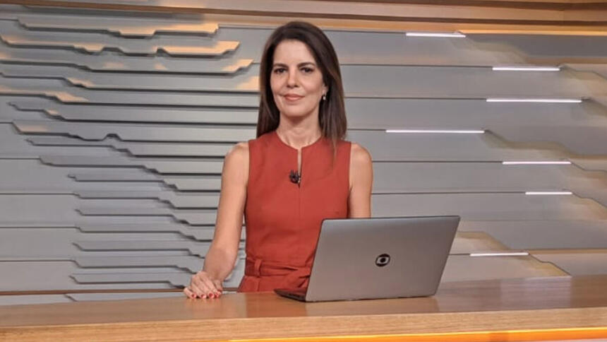 Mariana Gross na bancada do Bom Dia Brasil