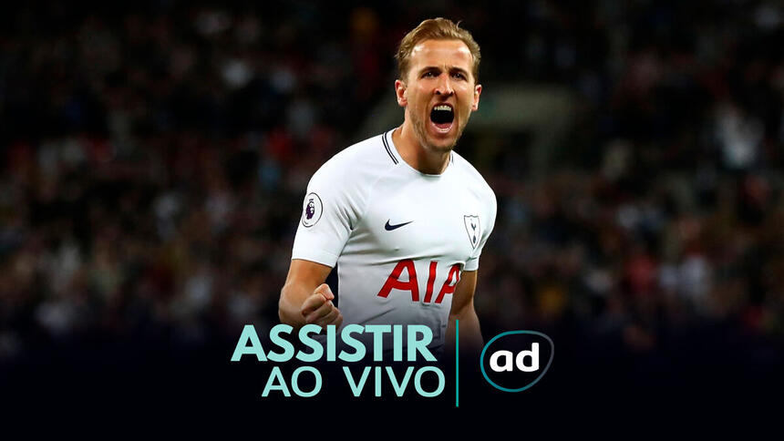 Kane na arte de onde assistir ao jogo Milan x Tottenham, da Liga dos Campeões