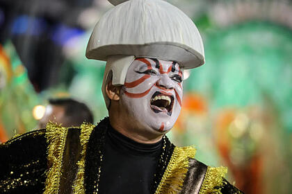 Trecho do desfile da Mocidade Alegre no Carnaval 2023, em São Paulo