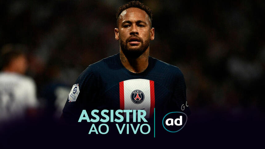 Neymar na arte de onde assistir ao jogo PSG x Bayern, da Liga dos Campeões