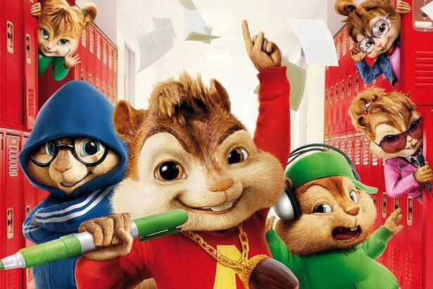 Pôster de divulgação do filme Alvin e os Esquilos 2, exibido pelo SBT no Cinema em Casa