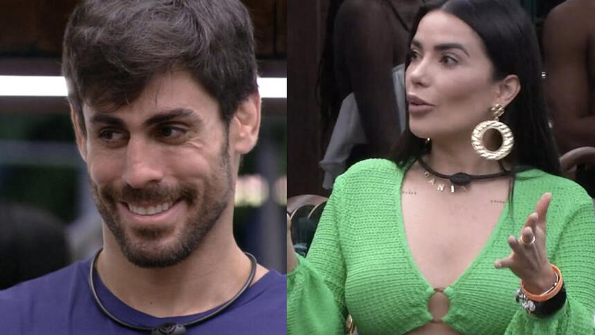 Cara de Sapato e Dania Mendez em uma montagem no BBB 23