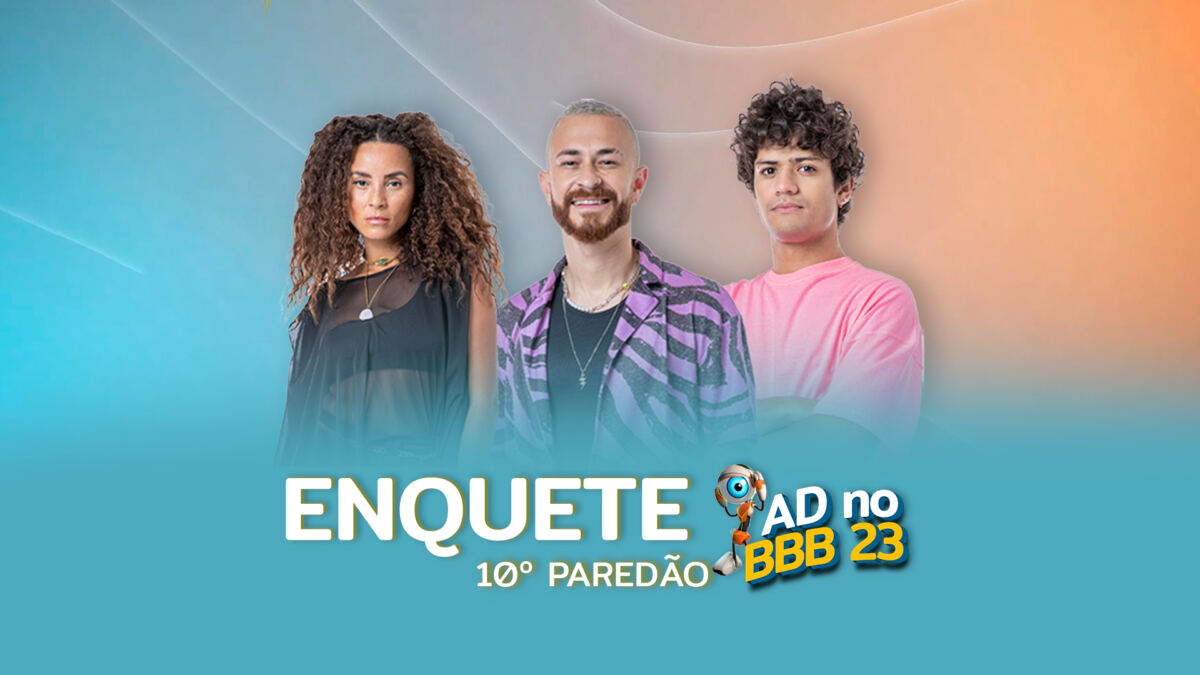 Domitila, Fred e Gabriel Santana na arte de divulgação da enquete do 10º Paredão do BBB 23