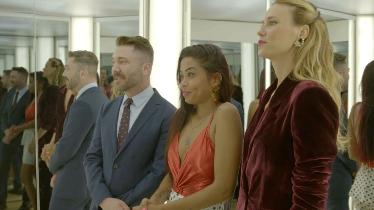 Renata Kuerten, Lucas Anderi e Pâmela Nunes no espelho do Esquadrão da Moda