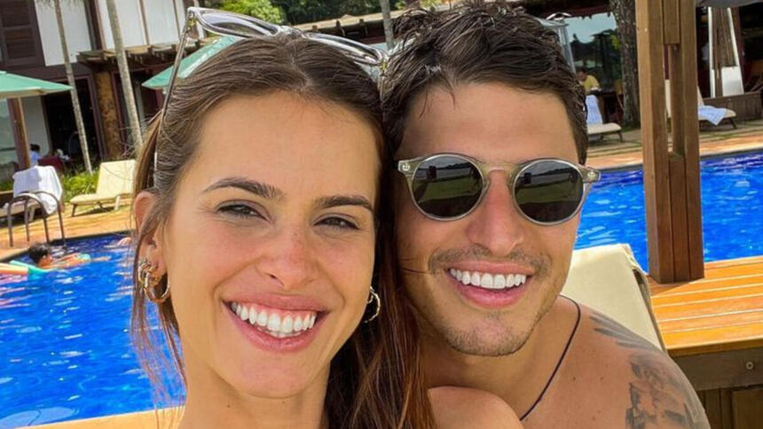 Felipe Prior e Jéssica Castro posando em uma selfie