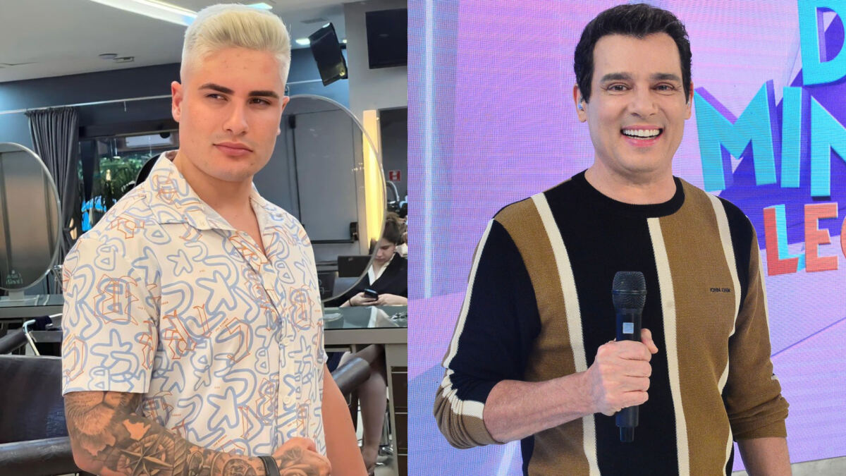Montagem de Lucas Souza, com Celso Portiolli no estúdio do Domingo Legal