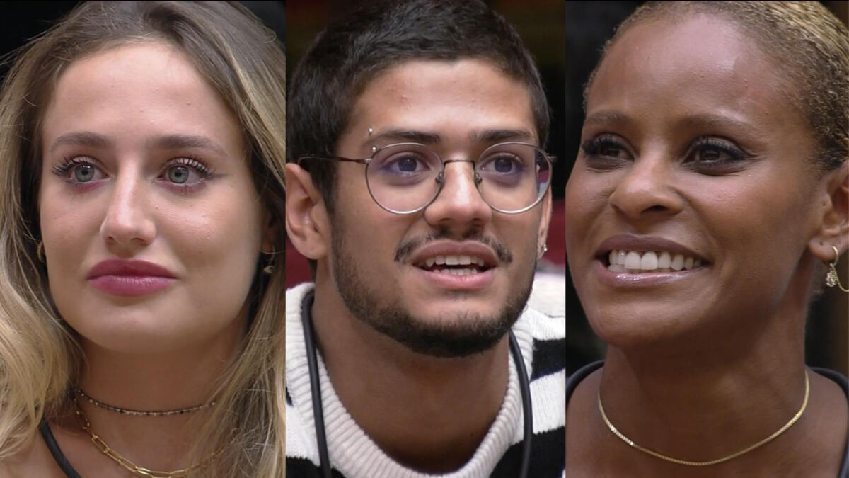 Bruna Griphao, Gabriel Santana e Aline Wirley pedindo votos no 11º Paredão do BBB 23