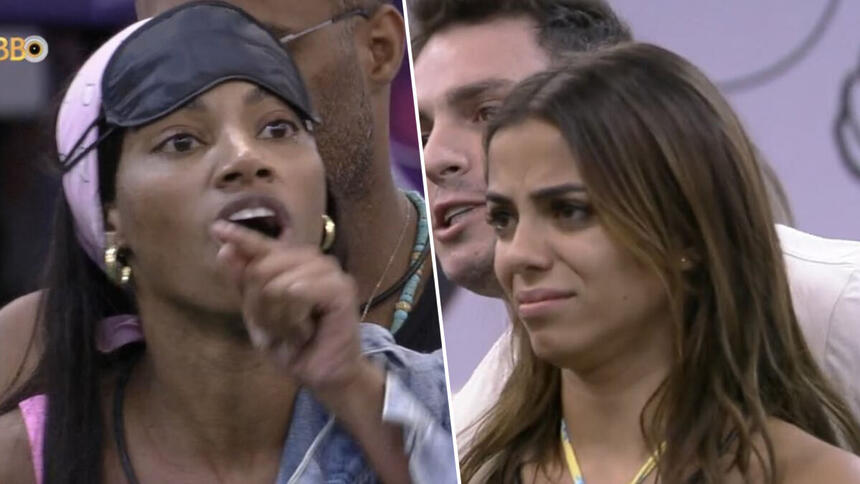 Tina confronta Key Alves colocando o dedo na cara dela na Casa do Reencontro do BBB 23