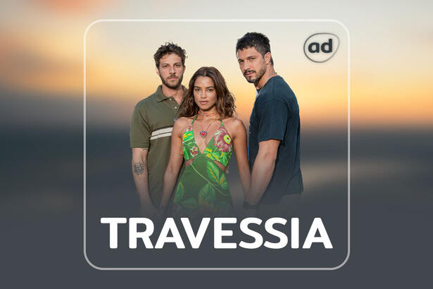 Arte do resumo diário da novela Travessia