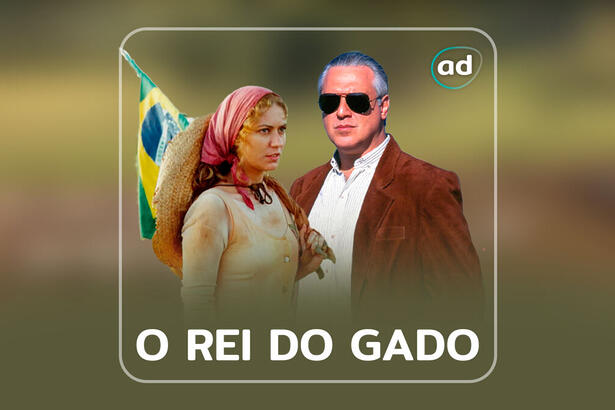 Arte de divulgação do resumo semanal de O Rei do Gado, no Vale A Pena Ver de Novo