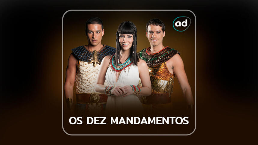 Arte gráfica do resumo semanal da novela Os Dez Mandamentos