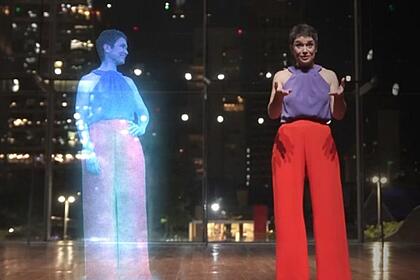 Holograma de Sandra Annenberg em episódio especial sobre tecnologia nos 50 anos do Globo Repórter