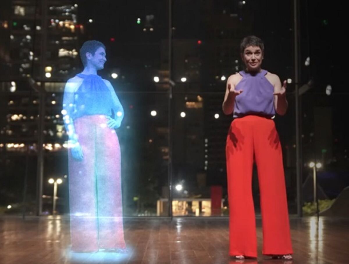 Holograma de Sandra Annenberg em episódio especial sobre tecnologia nos 50 anos do Globo Repórter
