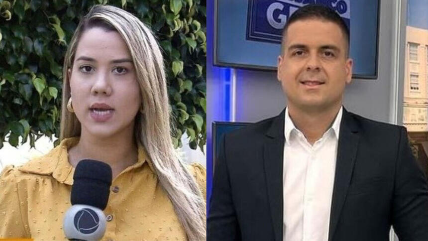 Repórteres Daniela Mazzei e Marcelo Castro, da Record TV Itapoan, em uma montagem